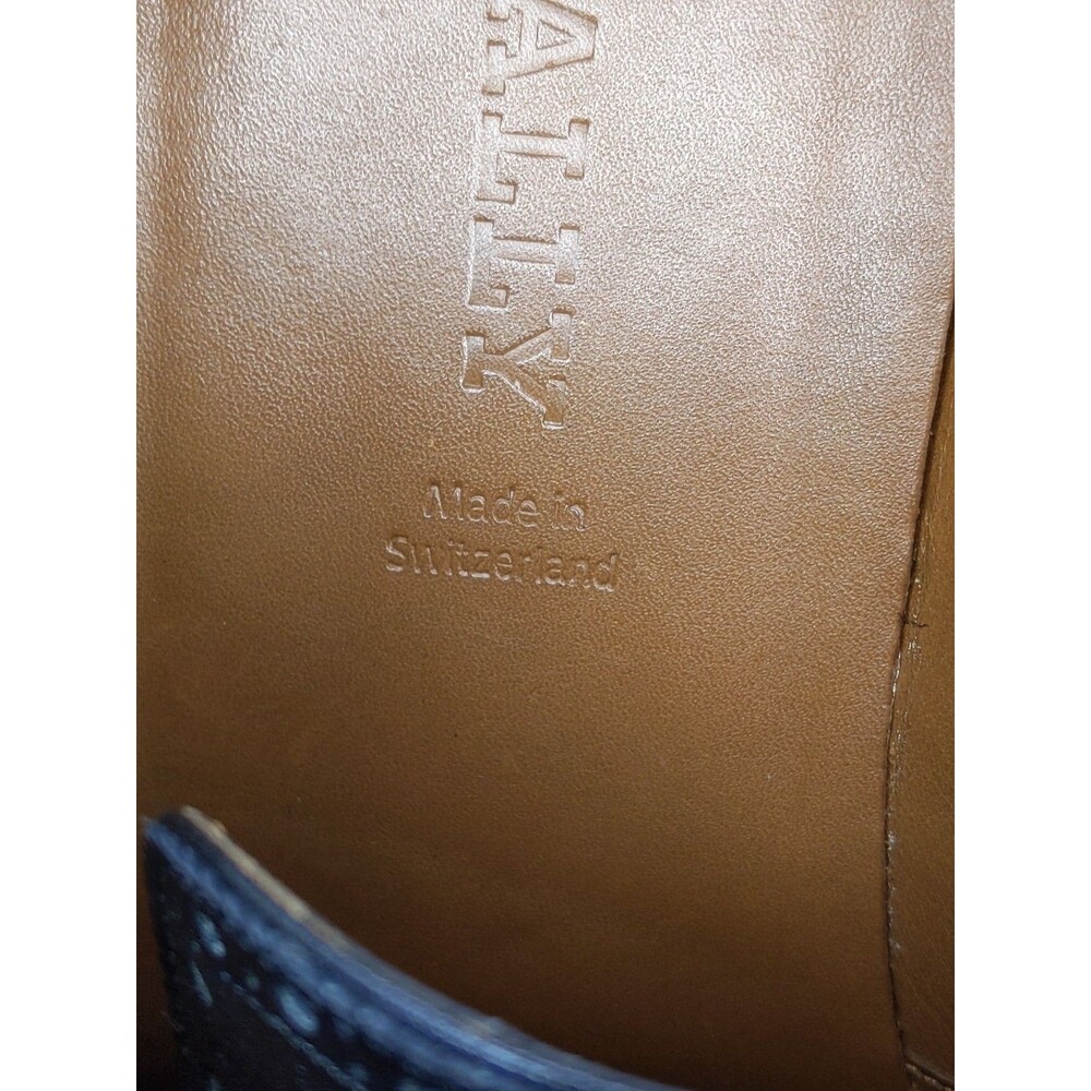 Bally Men's Black Oxfords Leather Z-Adrem Size 8 1/2D Made In Switzerland - Picture 14 of 16